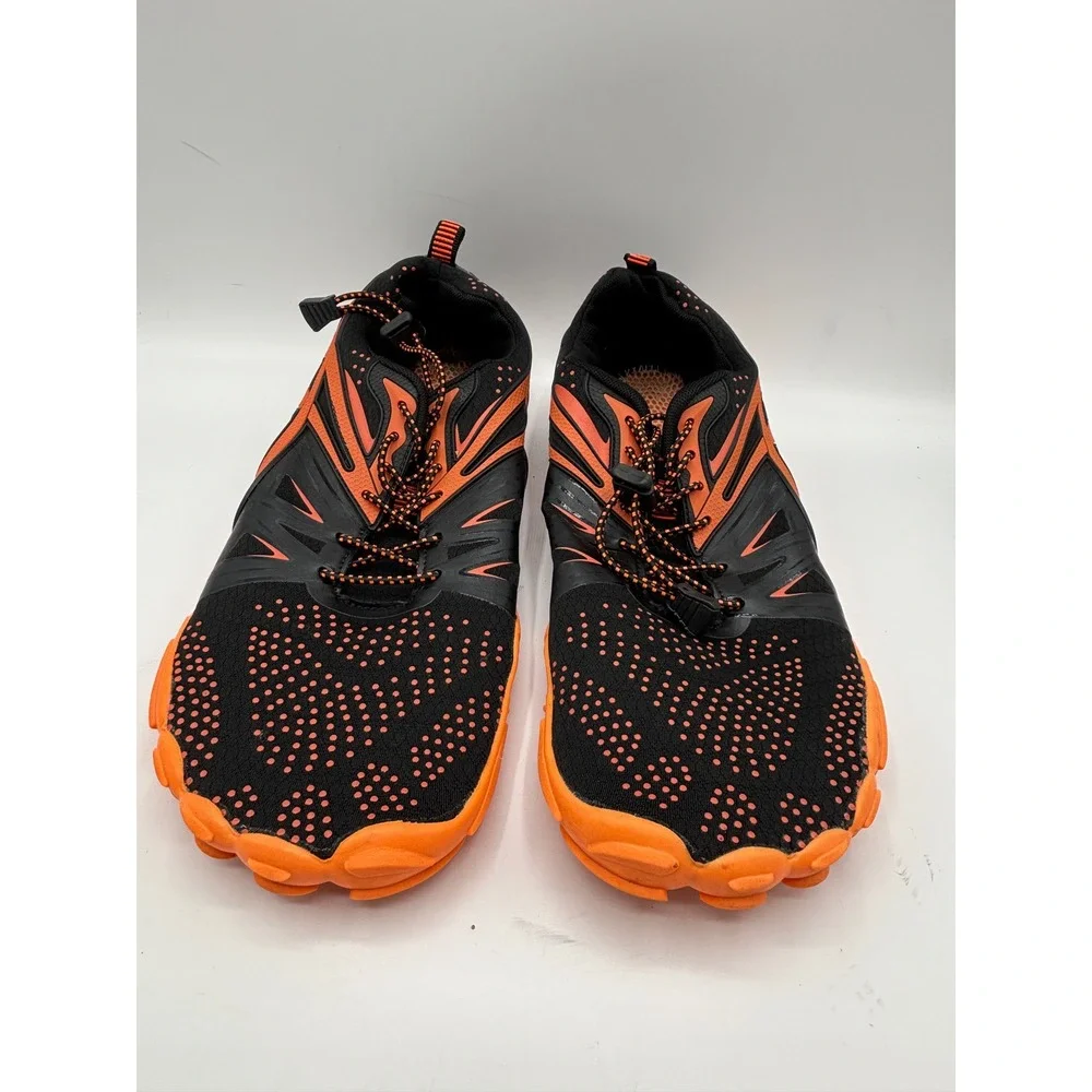 L-RUN Men's Water Shoes EU 47 US 13 Black Orange Barefoot Beach Quick Dry Hiking